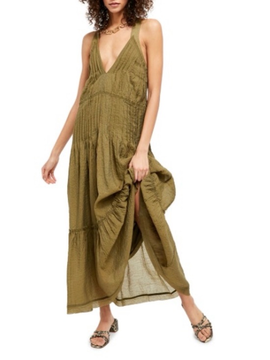 Free People Other - Free People Pintuck Olive Maxidress M